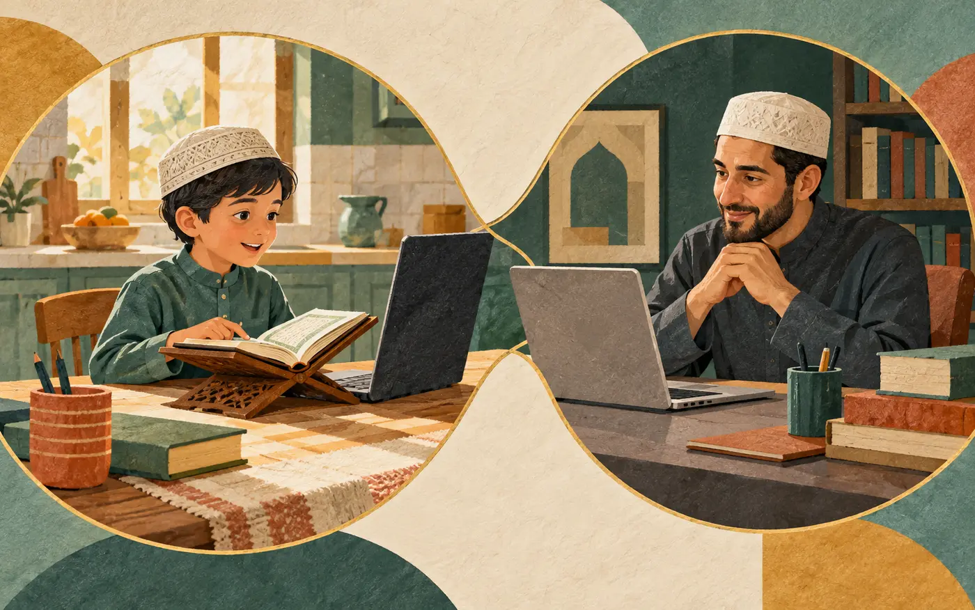 Native Egyptian teacher guiding Quran and Arabic