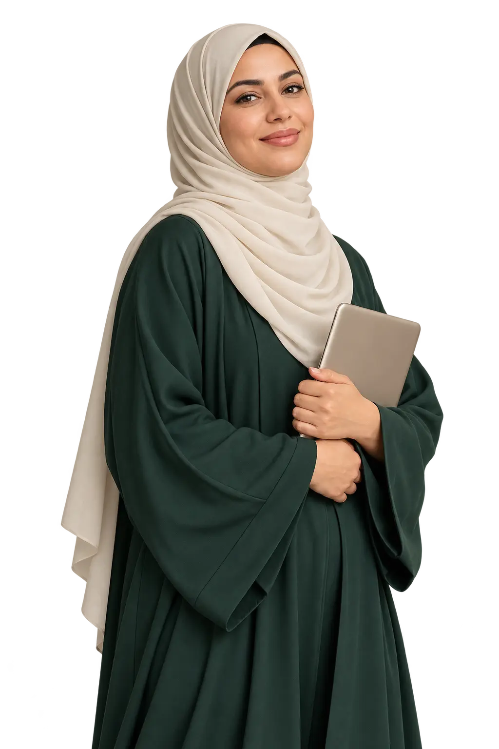 Muslim sister learning online with confidence